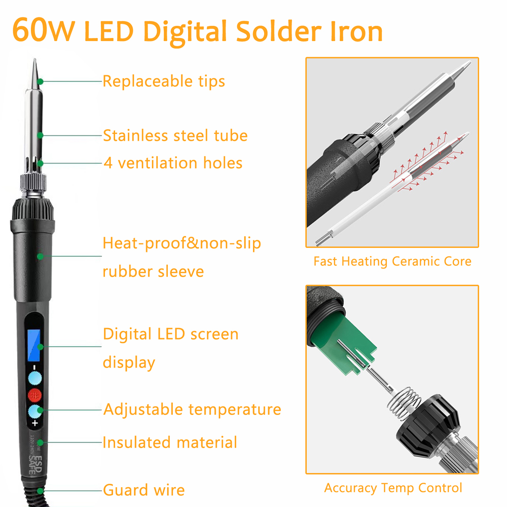 Heat Insert Nut Iron Tip Hot M - огляд і ціна Electronics Repair Kit With Soldering Iron