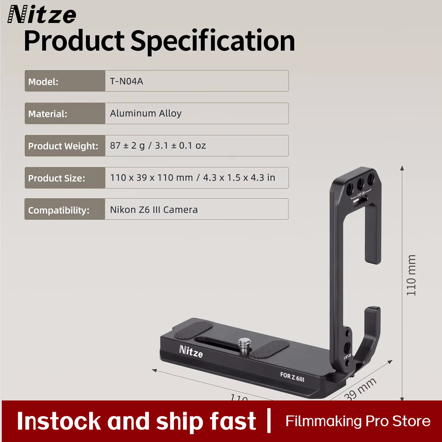 Nitze camera L Bracket for Nik - огляд і ціна Nikon Camera Z6 Iii