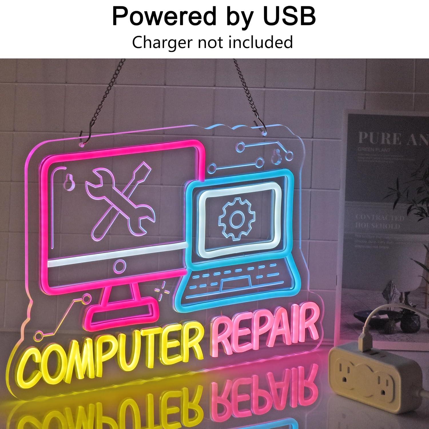 Computer Repair Neon Sign USB  - огляд і ціна Electronics Repair Store