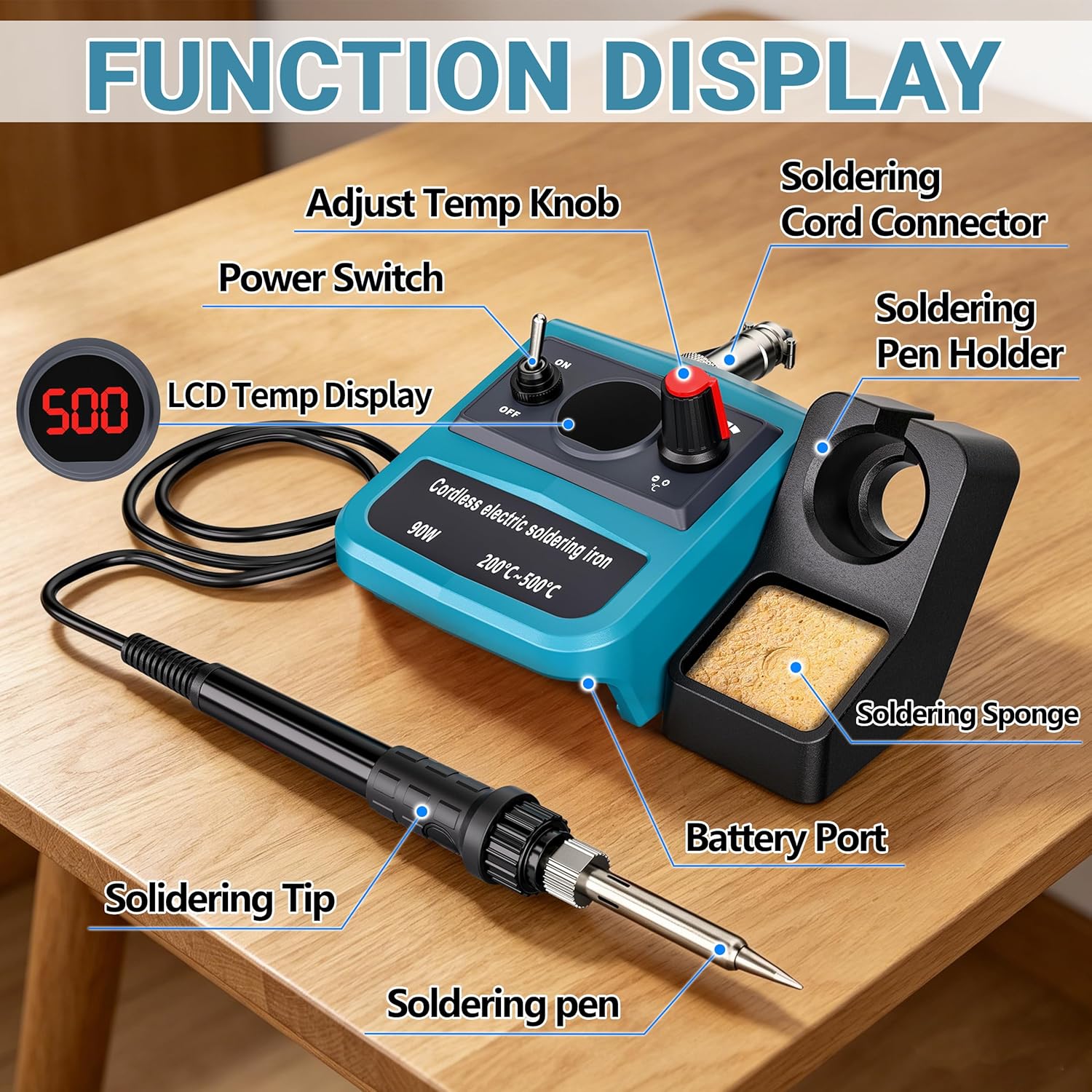 90W LED Digital Cordless Solde - огляд і ціна Electronics Repair Kit With Soldering Iron